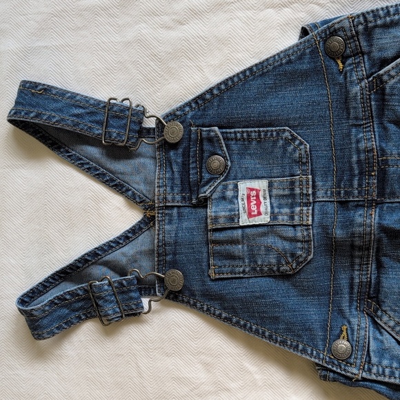 levi's red tab classic carpenter denim jeans overalls shortalls 24 months baby - Picture 2 of 9